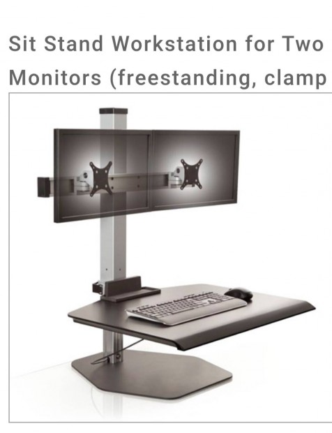 Dual Monitor tartó sit-stand állvány munkaállomás