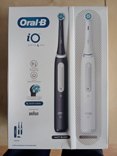 Dualpackban 2 db Oral-B iO 4 Elektromos Fogkefe utaztokkal