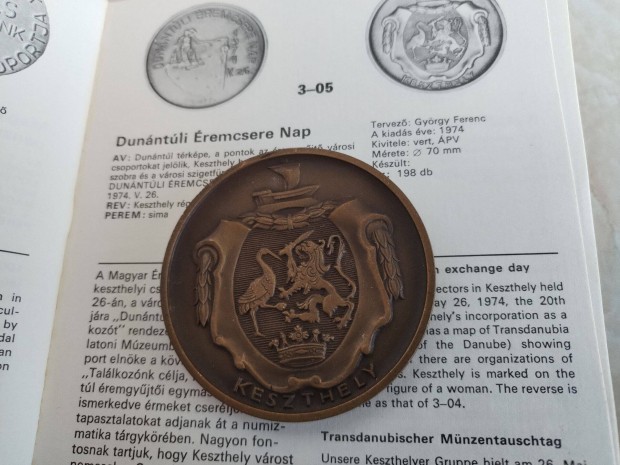 Dunntli remcsere Keszthely 1974 bronz rem /198 db /