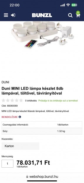 Duni mini led lmpa kszlet 8db lmpval,tltvel,tvirnytval.