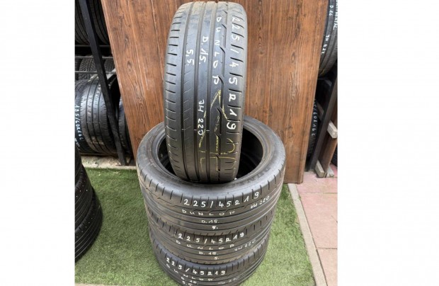 Dunlop 225/45 R19 5-5,5mm 2015-s Nyri Gumiabroncs 4db #220