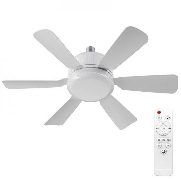 E27 foglalatba tekerhető Távirányítós Ventilátor Lámpa - 40W _