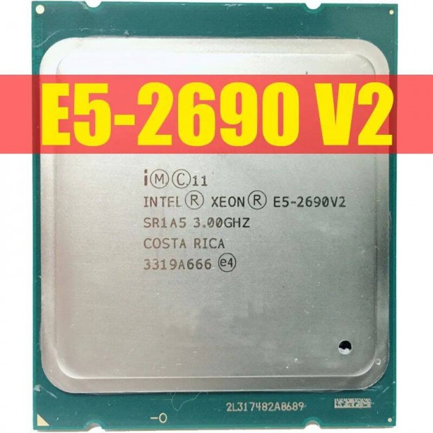 E5 2690 V2 szerver cpu 10 mag 20 szl 3,3Ghz 25MB L3 cache socket 2011