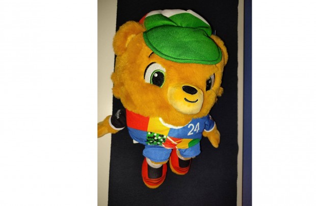 EURO2024 sapkás eredeti Albart plüss kabala figura (35 cm)