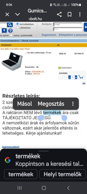E Sea gumicsnak ls 