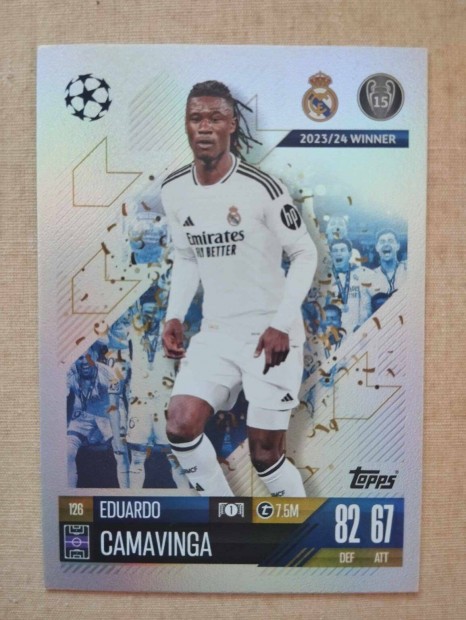 E. Camavinga (Real Madrid) Match Attax Bajnokok Ligja 2024/25 krtya