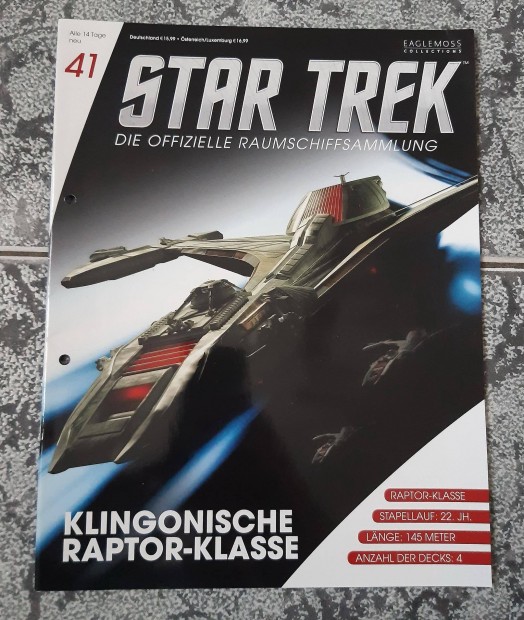 Eaglemoss Star Trek Klingon Raptor magazin, jsg