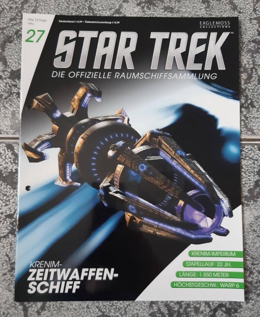 Eaglemoss Star Trek Krenim Temporal Weapon Ship magazin, jsg