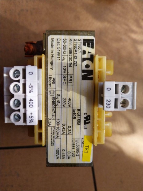 Eaton 400/230Vac 100VA gyári vezérlőtrafó transzformátor trafó