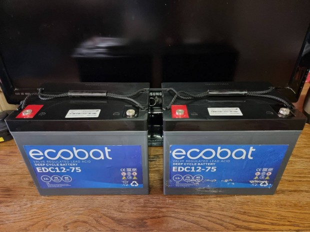 Ecobat EDC12-75 moped rokkantkocsi akkumulátor elektromos kocsi