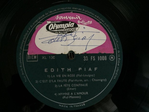 Edith Piaf alrs, autogram