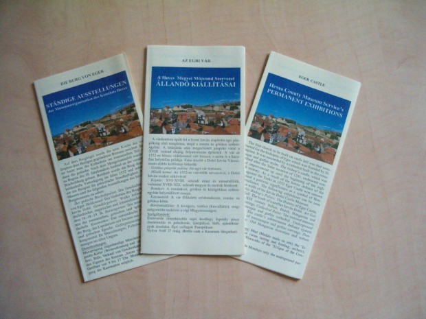 Eger �s k�rny�ke m�zeumai prospektusok 3 nyelven, fot�kkal