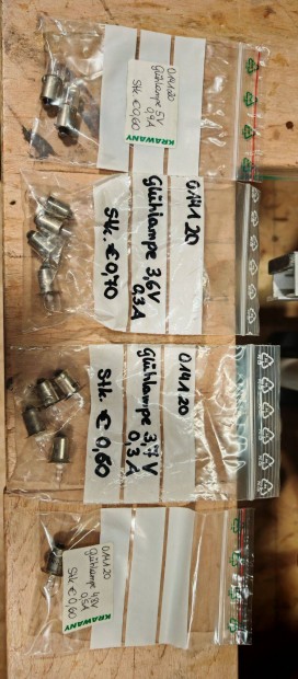 Égők , különböző méretűek