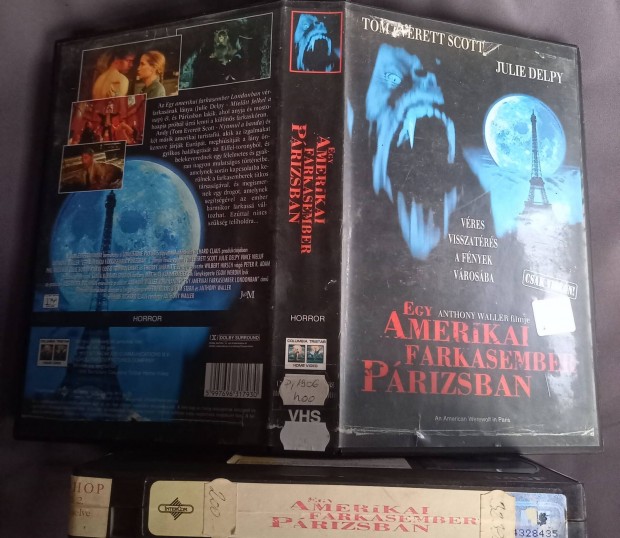 Egy Amerikai Farkasember Prizsban - horror vhs-nagytok