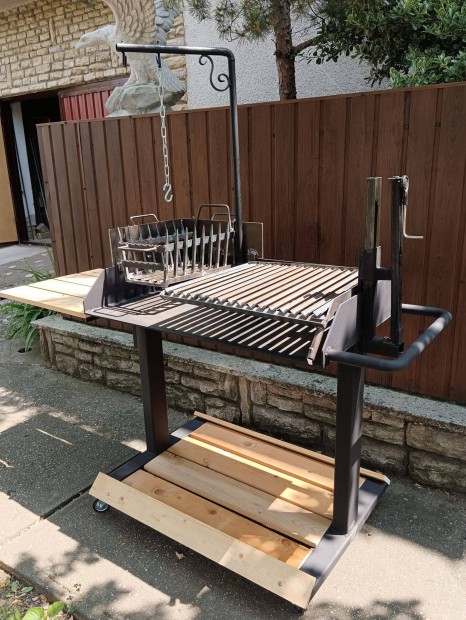 Egyedi Parti Grillez asztal Asad Argentin liftes grill 100x60cm