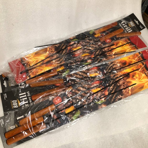 Egyenes extra hosszú grill nyárs szett - 49,5 cm - 12 db