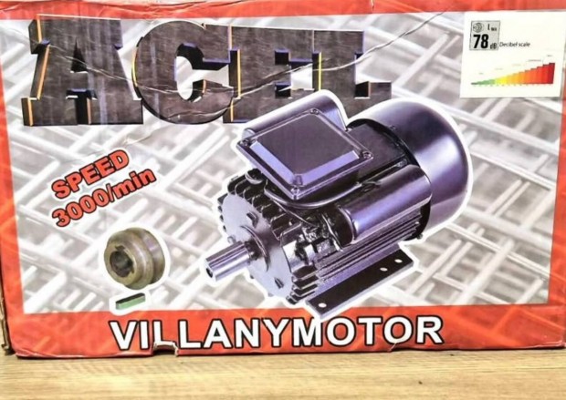 Egyfázisú masszív villanymotor 2,2 kW, réztekercs, 3000 ford./perc