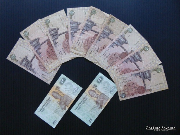 Egyiptom 11 darab bankjegy piaster - pound LOT !
