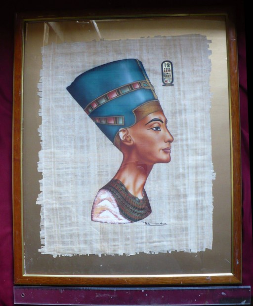 Egyiptomi papirusz kpek keretezve (60x50 cm)