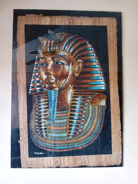 Egyiptomi papyrus Tutanhamon 100*70cm veg falikeretben