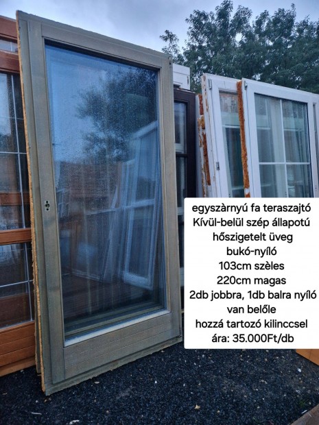 Egyszrny fa teraszajt 103*220