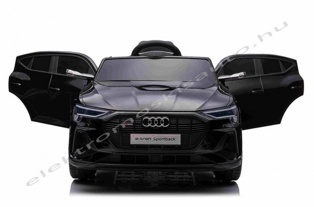 Egyszemlyes AUDI E-Tron 12V fekete eredeti elektromos kisaut