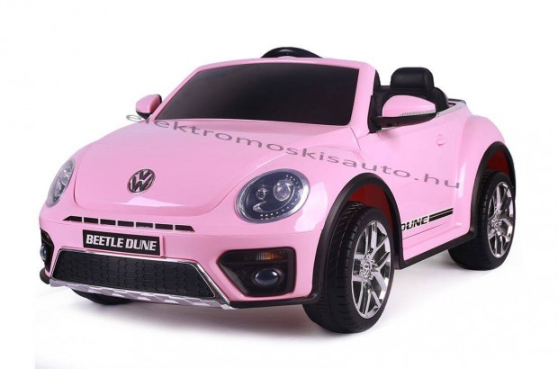 Egyszemlyes VW Beetle 12V New pink eredeti licence elektromos kisaut