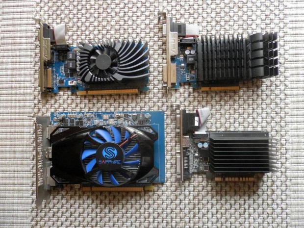 Egyszerű, hibátlanul múködő videokártyák GT630, GT710, GT730, HD7750 e