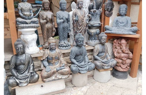 Egzotikus Japán kerti Buddha szobor Fagyálló műkő Nem beton !