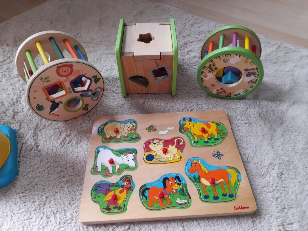 Eichhorn fa montessori puzzle formaberakó formabedobó új használt