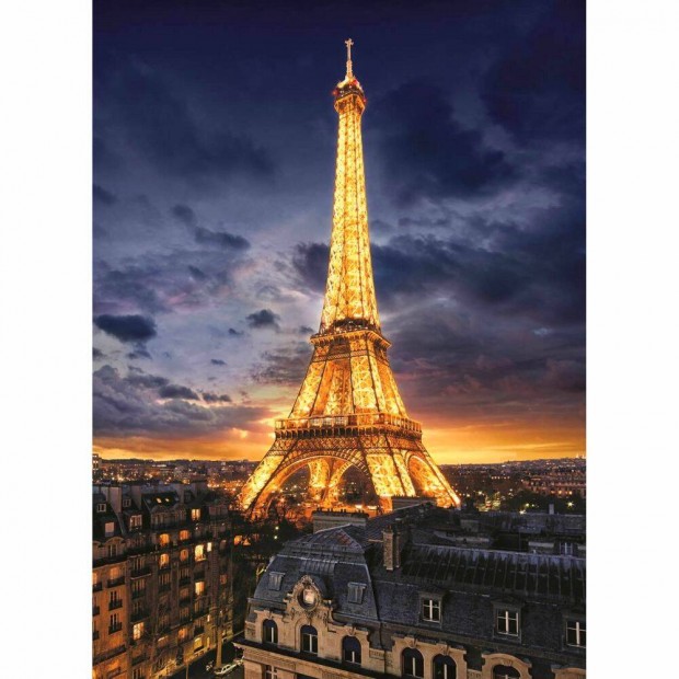 Eiffel torony Puzzle kszlet Sttben Vilgt (hinytalan)