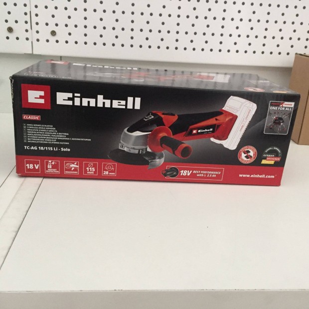 Einhell TC-AG 18/115 Li Solo Akkus sarokcsiszol 115mm 18V (akku-tlt