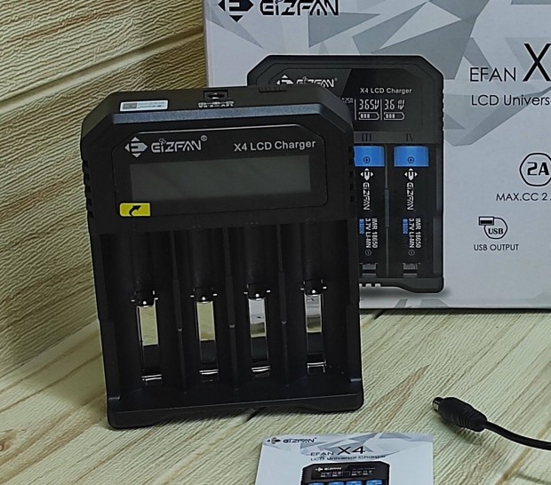 Eizfan X4 LCD akkutlt Power Bank 1.2 - 3.7V tlthet akkumultorhoz