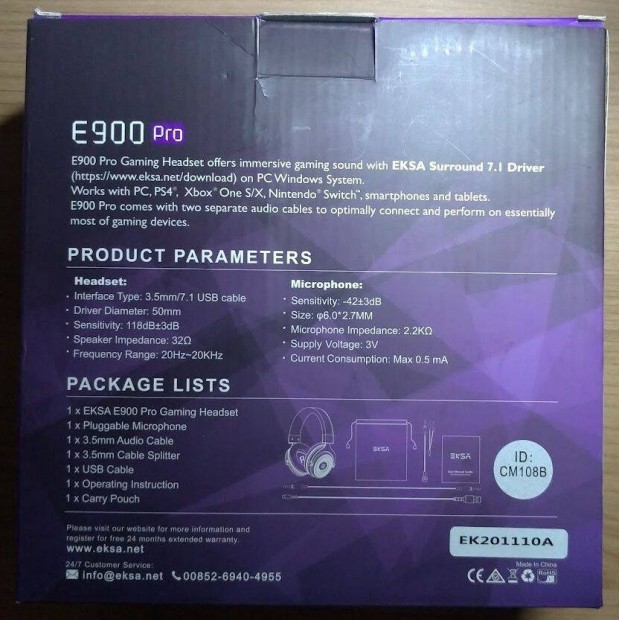 Eksa E900 Pro 7.1 USB fejhallgató