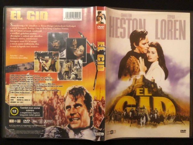 El Cid DVD (ritkasg, karcmentes, szinkronizlt, Charlton Heston)