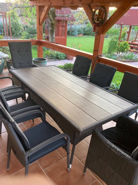 Eladó 10db kerti polyrattan szék párnákkal