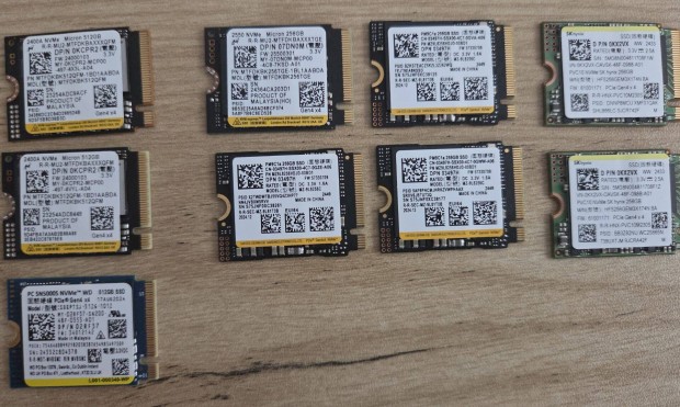 Eladó 11db gyári Dell SSD (Nvme/256-512GB/Gen4/2230)