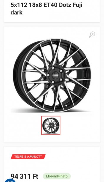 Elad� 18" Dotz Alufelni szettem �jszer� �llapotban 