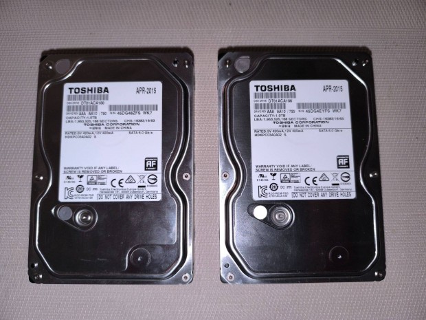 Elad 2 db jszer Toshiba 3.5 1TB 7200rpm 32MB SATA3 HDD