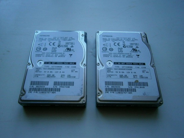 Elad 2db hasznlt 146GB-os Hitachi SAS szerver merevlemez