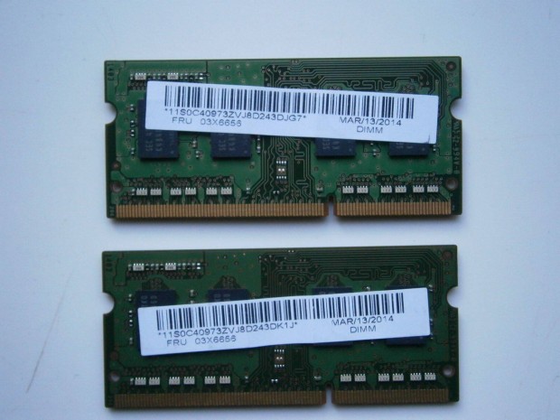 Elad 2x4GB DDR3 HP-Samsung 1Rx8 PC3L-12800S laptop memria