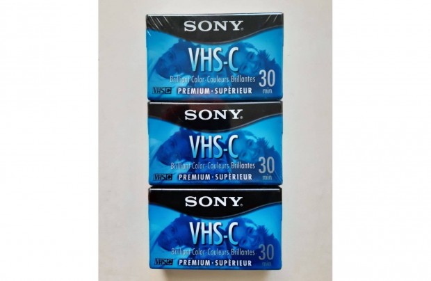 Eladó 3 db új bontatlan Sony VHS-C videokamera kazetta