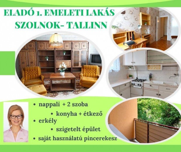 Eladó 3 szobás, erkélyes, 1. emeleti lakás- Szolnok