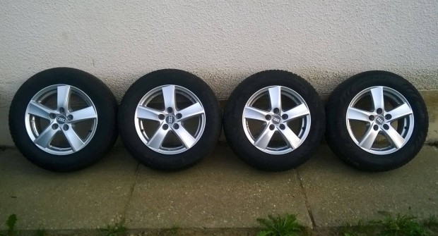 Eladó 4db 15-ös 5x112-es Audi,Vw,Skoda,Seat alu 195/65r15 téli gumival
