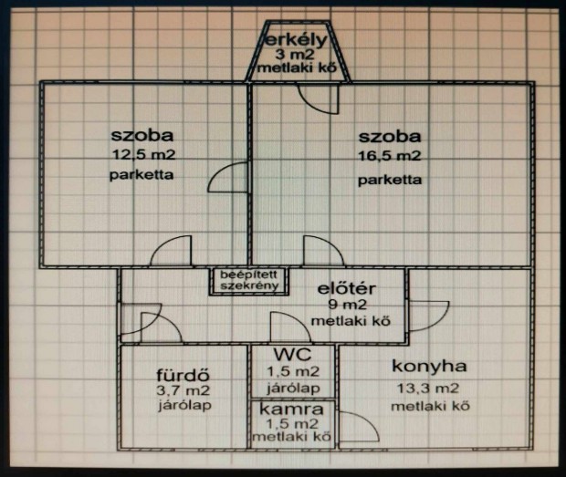 Elad 58 m2-es, 2 szobs, tgla laks