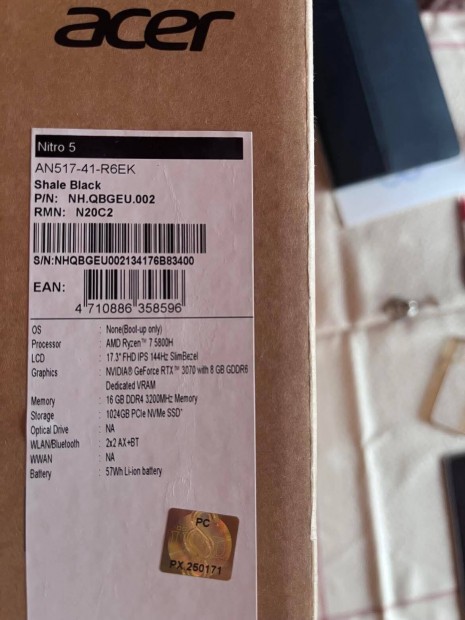 Eladó Acer Nitro Gamer laptop