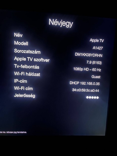 Eladó Apple TV A1427 3. generációs modell