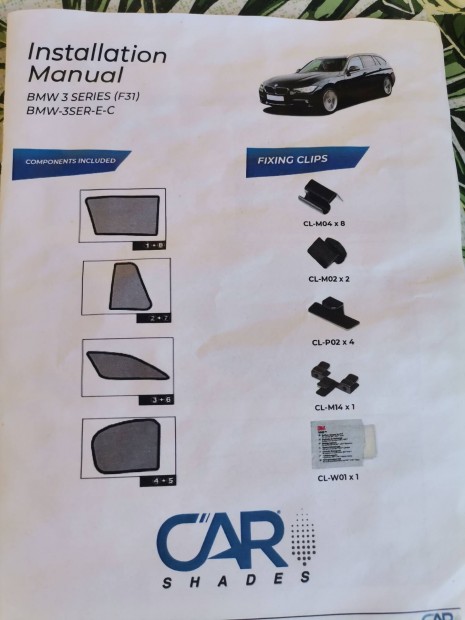 Elad� BMW �rny�kol� szett!