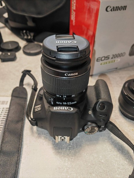 Eladó Canon EOS 2000D tükörreflexes fényképezőgép+ajándék kamerával