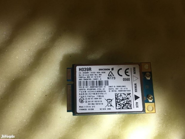 Elad Dell MOBILE Broadband DW5540 Ericcson H039R 3G WWAN Dell 5540 WW